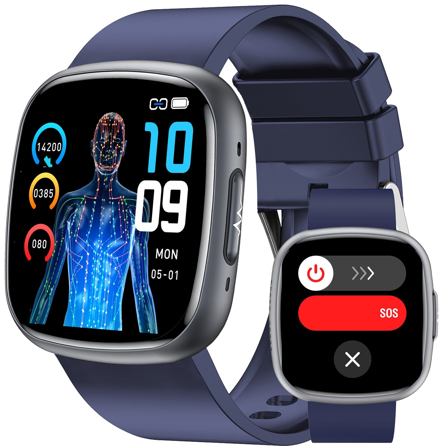 KH593 ECG/HRV Micro-Physical Examination Health Insights Blood Sugar Blood Oxygen Blood/Body composition Sleep SOS Bluetooth Call Smart Watch
