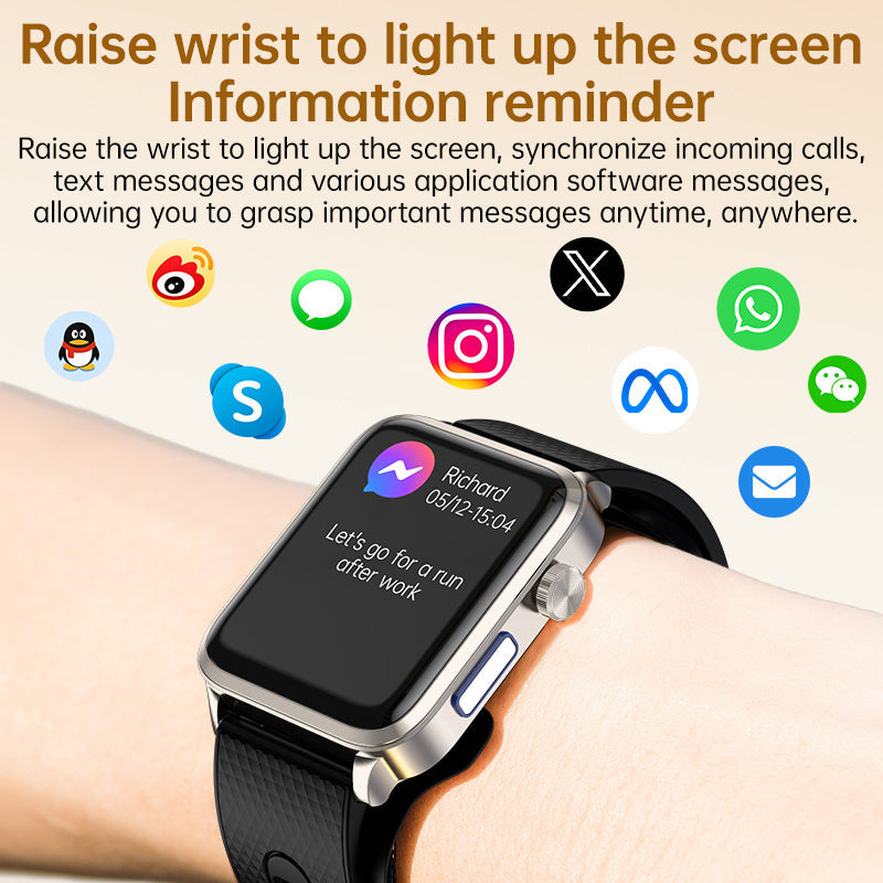 KP300 High-Precision Airbag Blood Pressure Smart Watch ECG Heart Rate Blood Sugar Uric Acid Blood Lipids Blood Oxygen Sleep