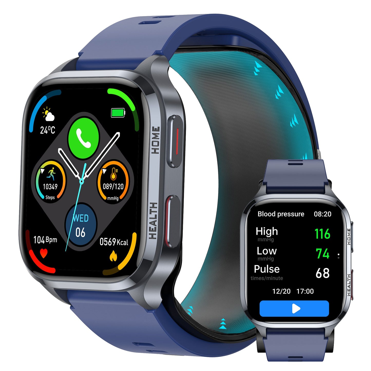 KP18 High-Precision Airbag Wrist Blood Pressure Monitor Smart Watch Voice Broadcast Smart Watch Blood Sugar Uric Acid Blood Lipid Blood Oxygen Sleep Bluetooth Call