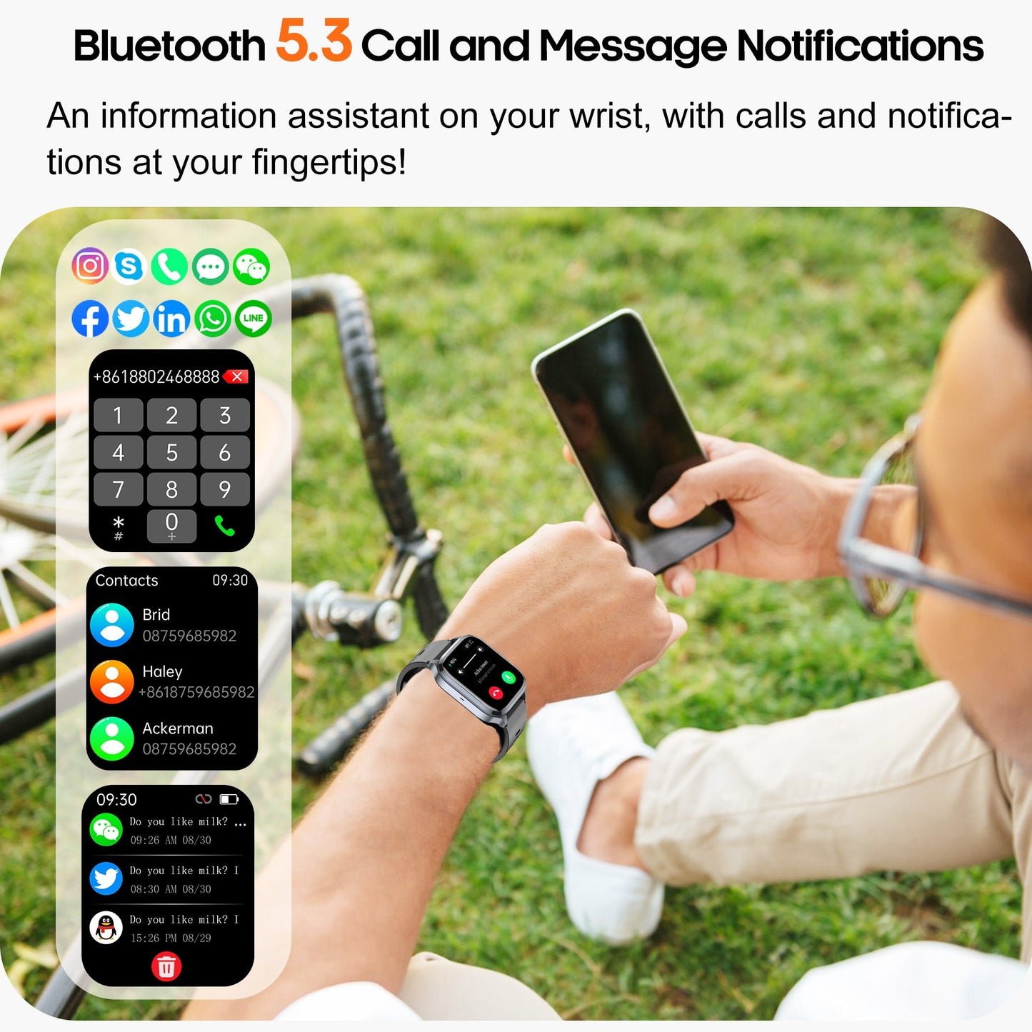 KP18 High-Precision Airbag Wrist Blood Pressure Monitor Smart Watch Voice Broadcast Smart Watch Blood Sugar Uric Acid Blood Lipid Blood Oxygen Sleep Bluetooth Call