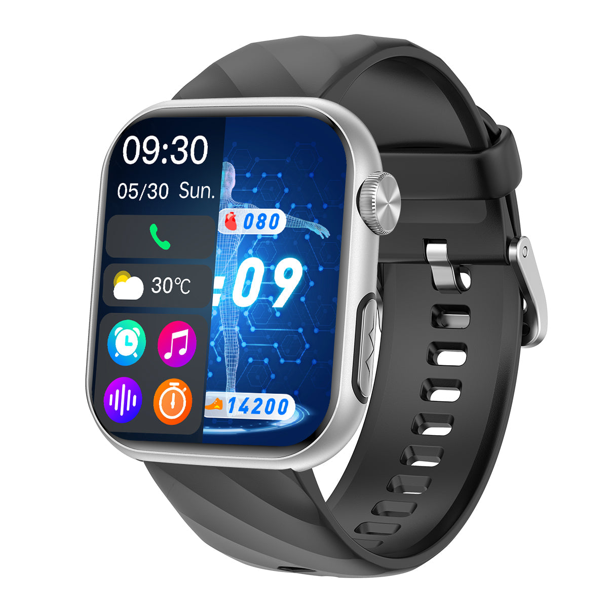 HM57 Health & Fitness Tracker 2024 (Answer/Make Calls), Smart Watch with HR+BP+SPO2 Monitor