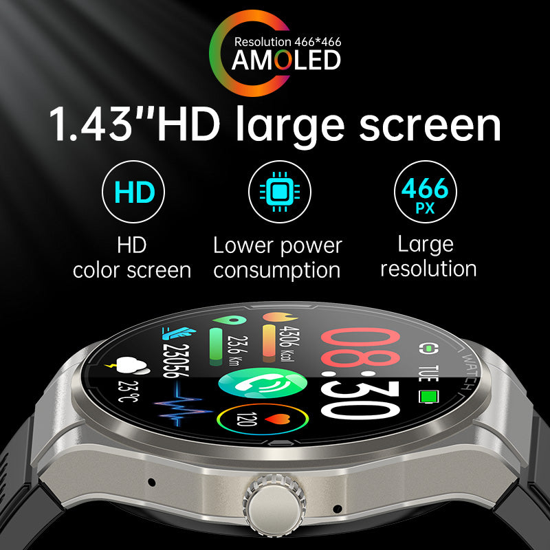KHA2 AMOLED HD Screen Health Smart Watch ECG Uric ACID Blood Lipid Bluetooth Call