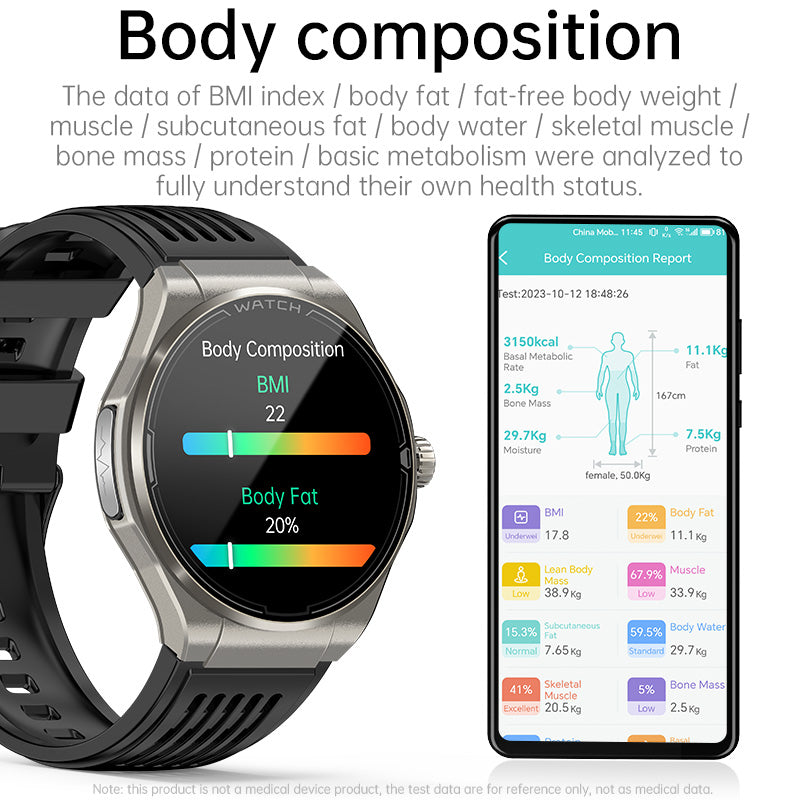 KHA2 AMOLED HD Screen Health Smart Watch ECG Uric ACID Blood Lipid Bluetooth Call