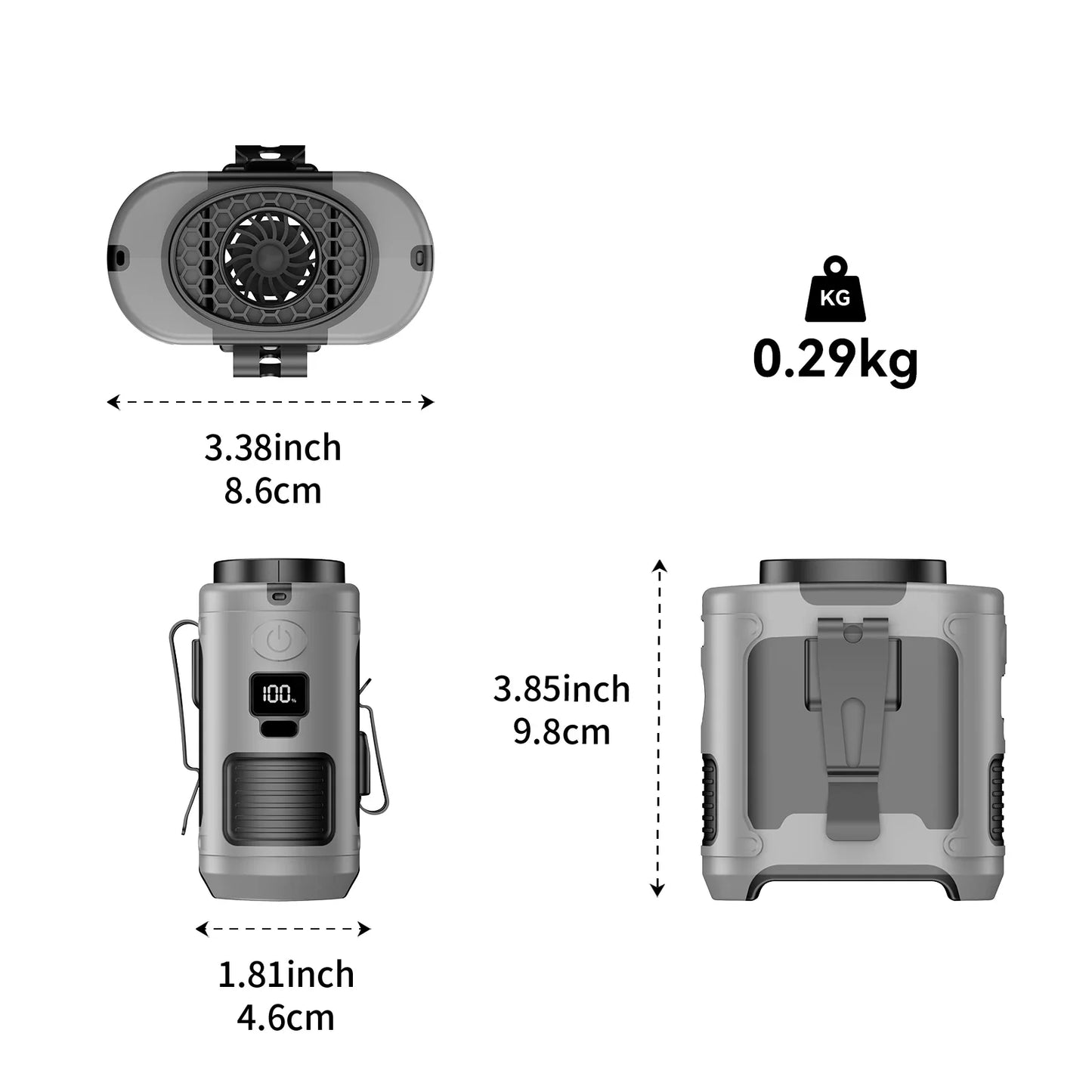 Pro 3-in-1 Rugged Portable Fan w/ Powerbank & LED Light