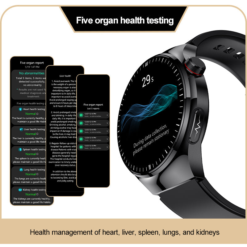 KH26 One click micro examination of Five Organ Health Monitoring Blood Glucose Blood Lipids Uric Acid Blood Pressure Blood Oxygen SOS Smart Watch