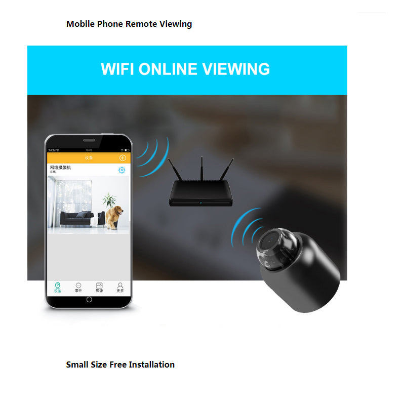 Mini Wireless Spy Camera - Hidden CCTV, WiFi, Outdoor Security, Motion Detection