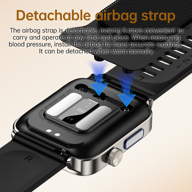 KP300 High-Precision Airbag Blood Pressure Smart Watch ECG Heart Rate Blood Sugar Uric Acid Blood Lipids Blood Oxygen Sleep