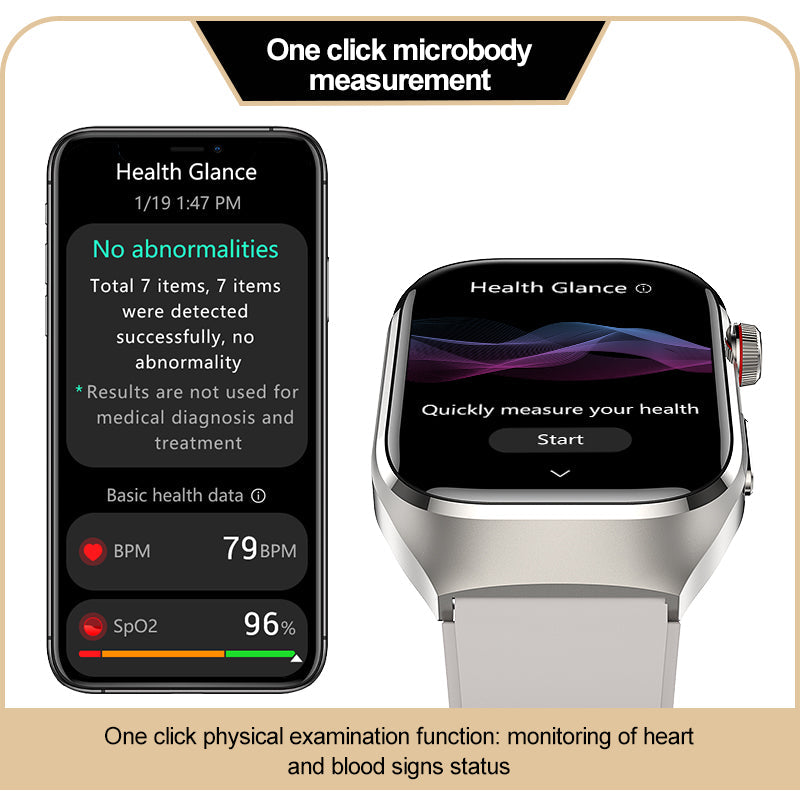 KH16 One-click Micro Examination Blood Glucose Blood Lipids Uric Acid Blood Pressure Blood Oxygen SOS Smart Watch
