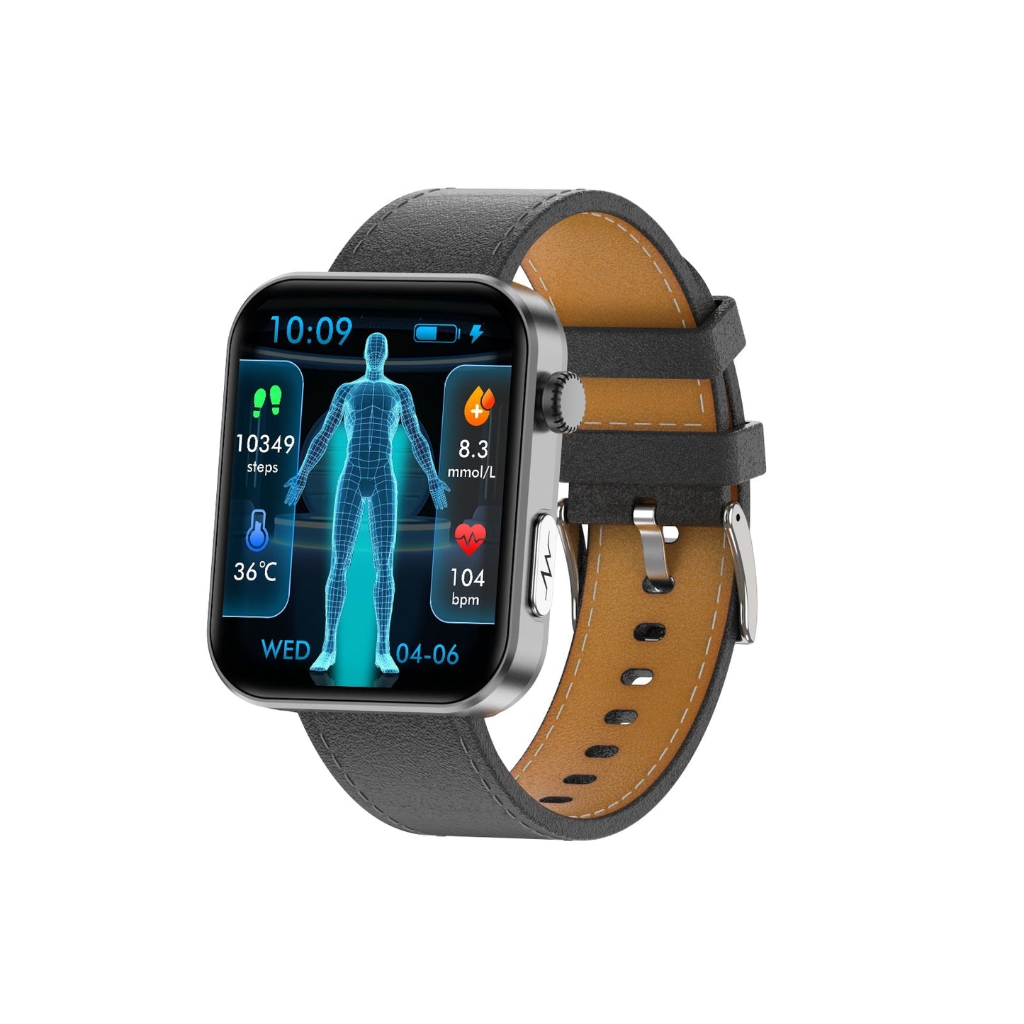 Health Smartwatch with BP+HR+ECG+ BG+SpO2+ SOS & blood analysis supports voice calls and fitness tracking??
