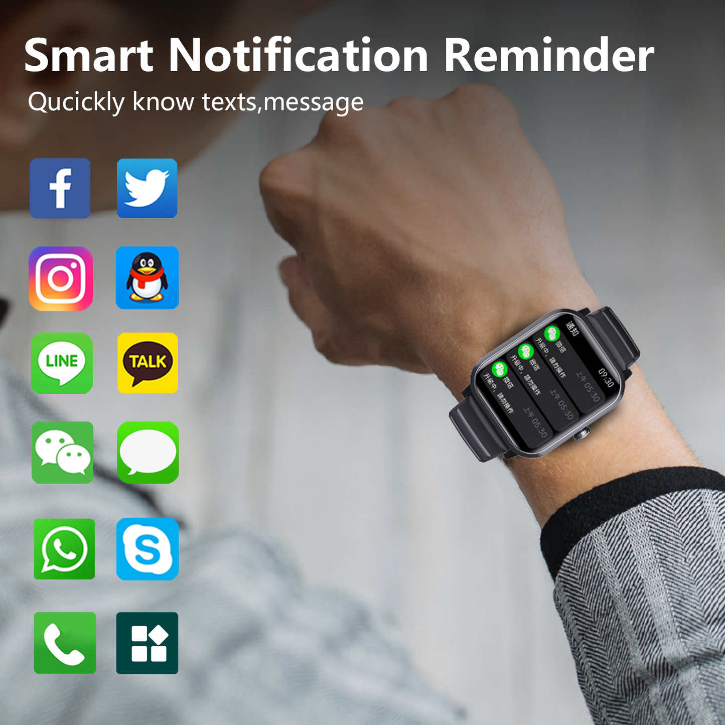 KH303 Red Light Blood Oxygen Heart Rate Sleep Tracker Health Monitoring Watch