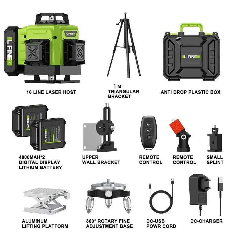 16-Line Professional 4D Laser Level β Precise Measurements and Accurate Alignment