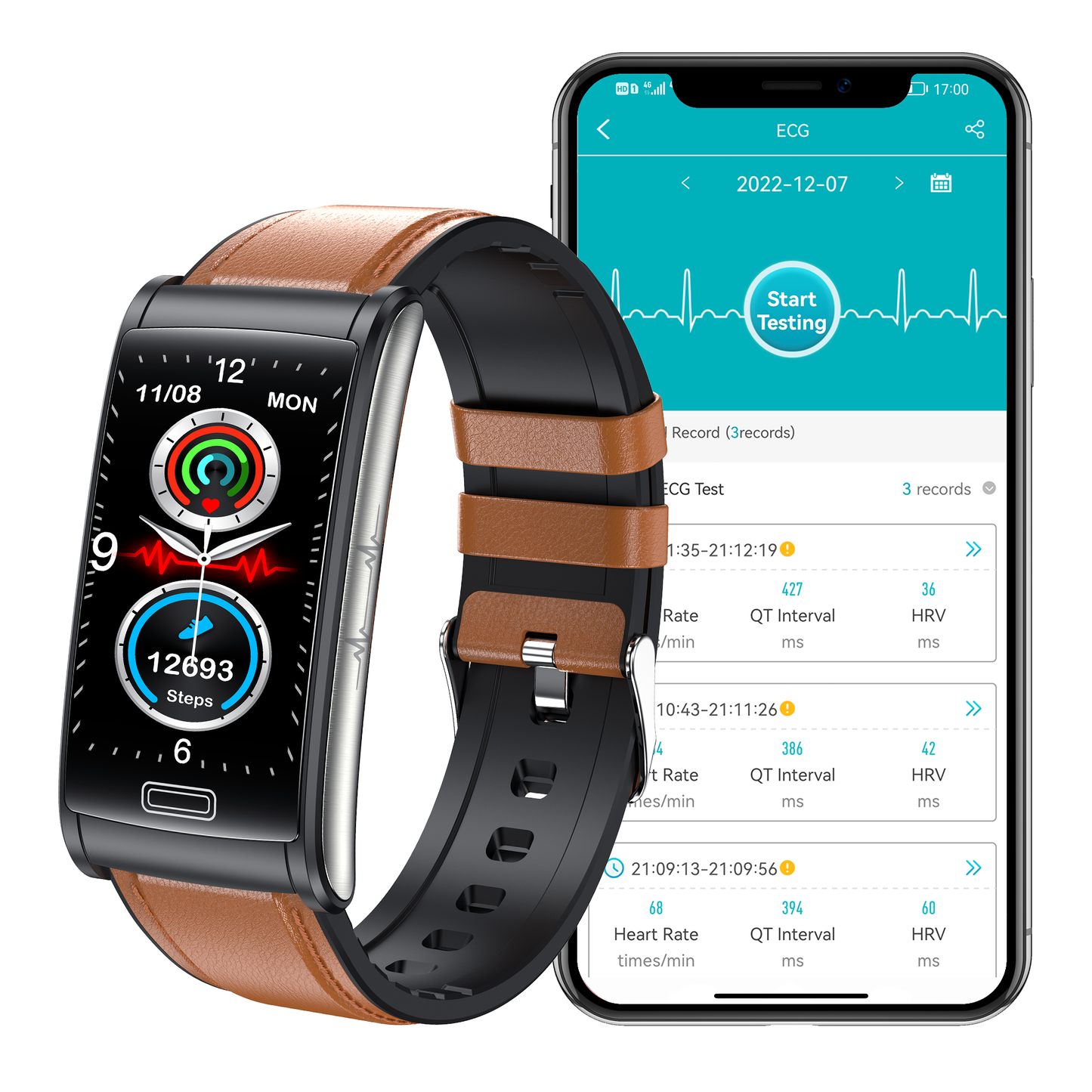 KH60 ECG Bracelet Blood Oxygen Scientific Sleep HRV Smart Watch