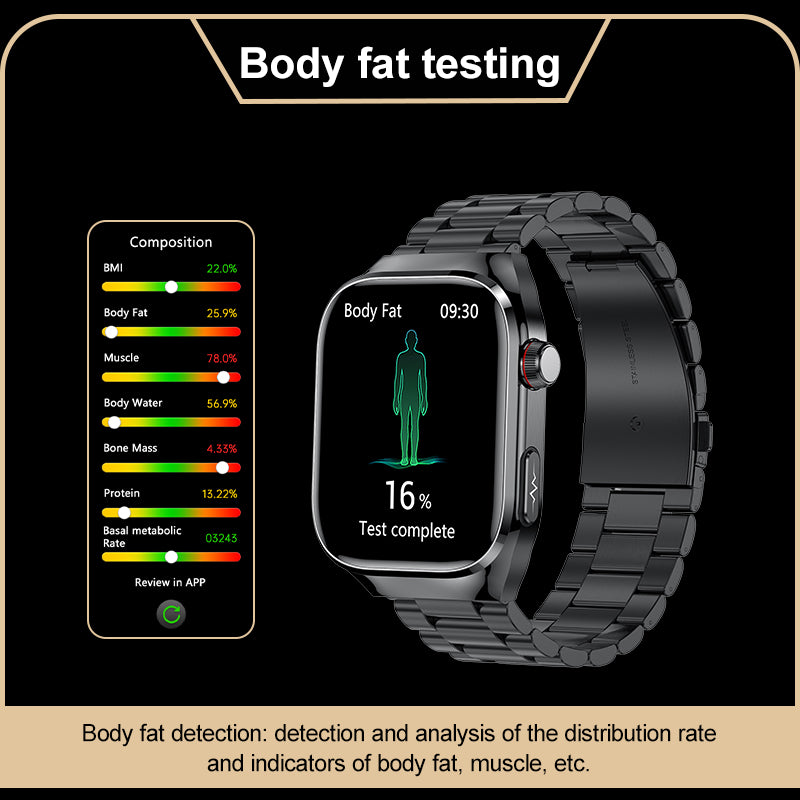 KH16 One-click Micro Examination Blood Glucose Blood Lipids Uric Acid Blood Pressure Blood Oxygen SOS Smart Watch