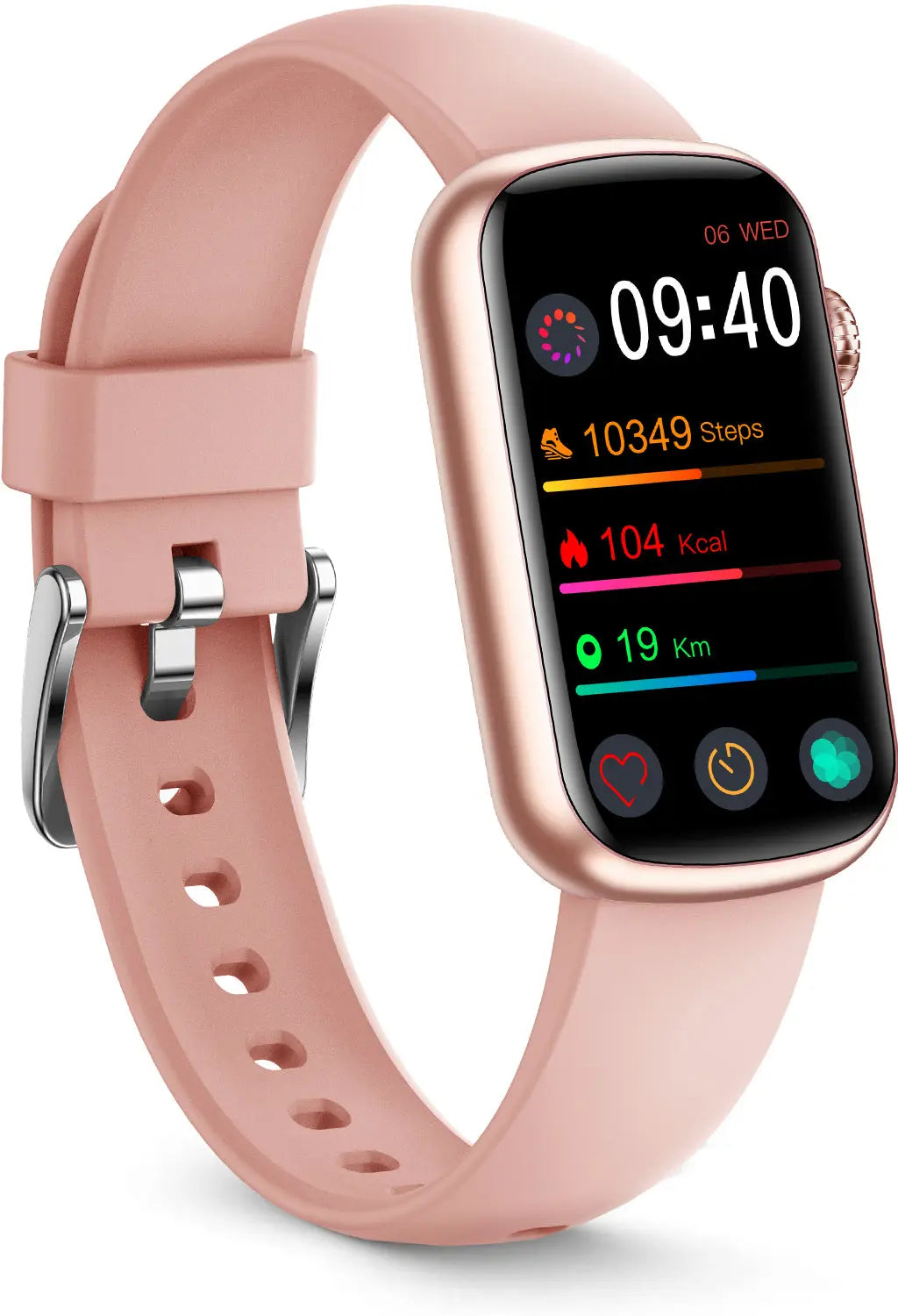 Slim Fitness Tracker with Blood Oxygen, Blood Pressure, 24/7 Heart Rate and Sleep Tracking, IP68 Waterproof Activity Trackers and Smart Watches with Step Tracker, Pedometer for Women Kids-Pink