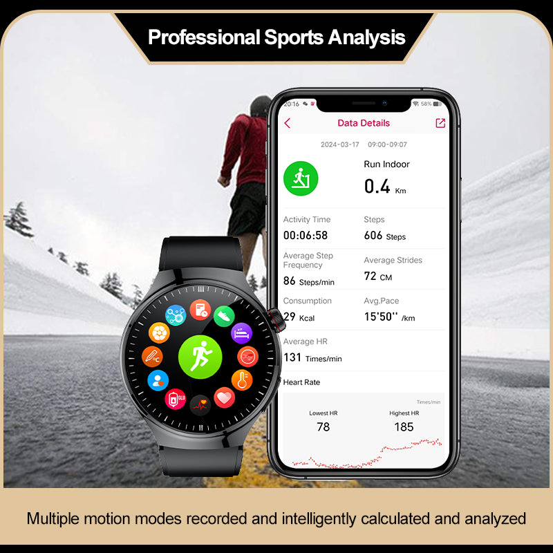 KH26 One click micro examination of Five Organ Health Monitoring Blood Glucose Blood Lipids Uric Acid Blood Pressure Blood Oxygen SOS Smart Watch