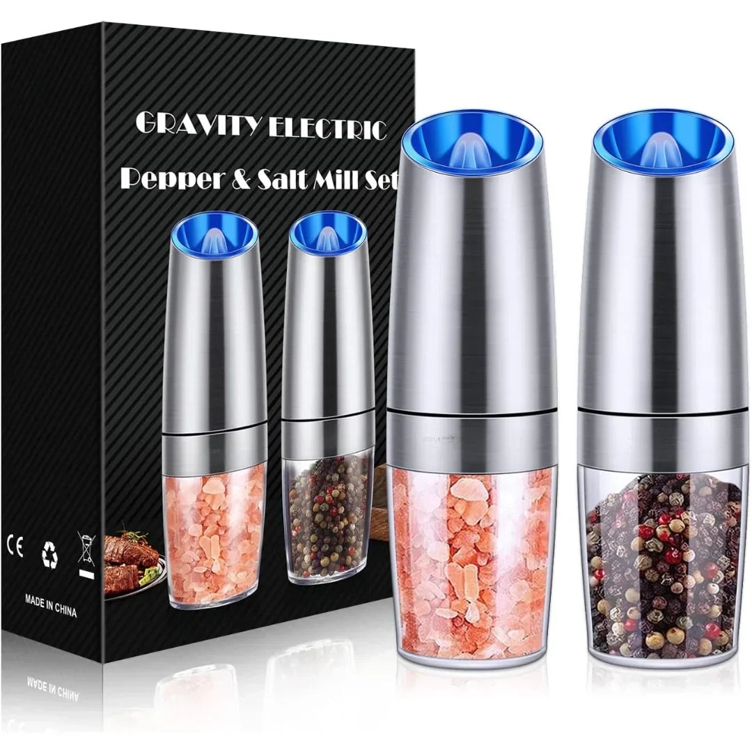 Electric Salt and Pepper Mill Set | Automatic, Adjustable Grind & LED Light for Modern Kitchens