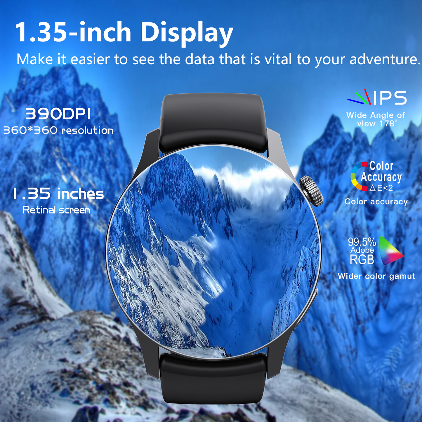 KH207 Large Screen 24 Hours Heart Rate Blood Oxygen Sleep Tracker 150 Sports Modes