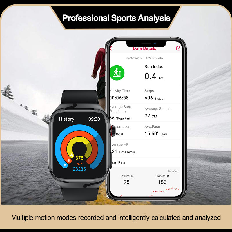 KH16 One-click Micro Examination Blood Glucose Blood Lipids Uric Acid Blood Pressure Blood Oxygen SOS Smart Watch