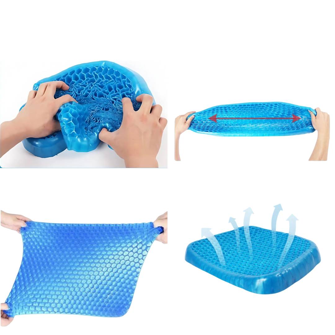 Orthopedic Gel Seat Cushion for Pressure Relief, Tailbone Pain & Lower Back Support - Ideal for Office Chair, Car & Wheelchair Use