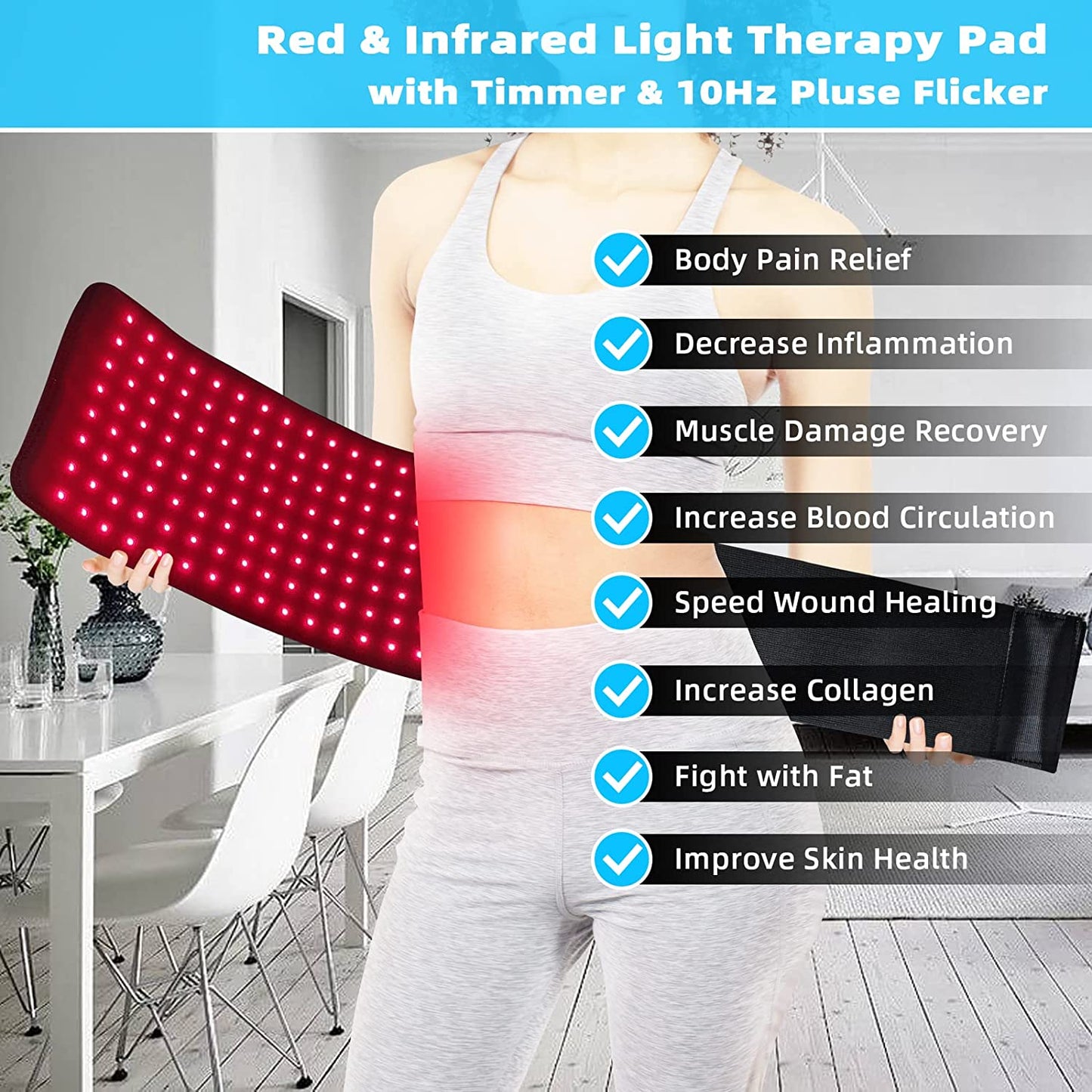 Infrared Light Therapy Pad Belt β Medical-Grade Pain Relief for Back and Muscles