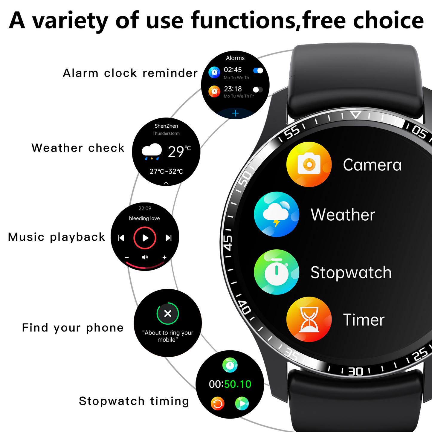 KH207 Large Screen 24 Hours Heart Rate Blood Oxygen Sleep Tracker 150 Sports Modes