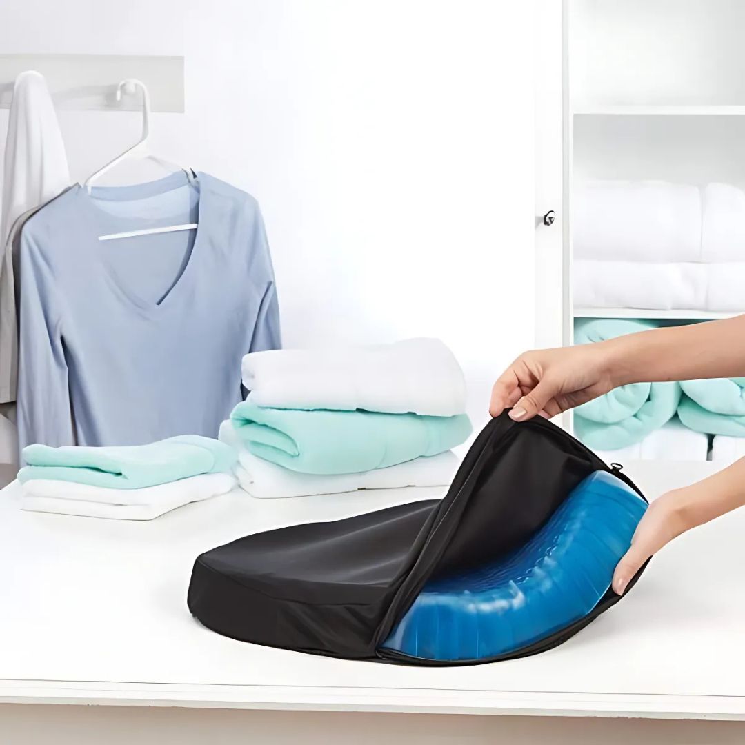 Orthopedic Gel Seat Cushion for Pressure Relief, Tailbone Pain & Lower Back Support - Ideal for Office Chair, Car & Wheelchair Use