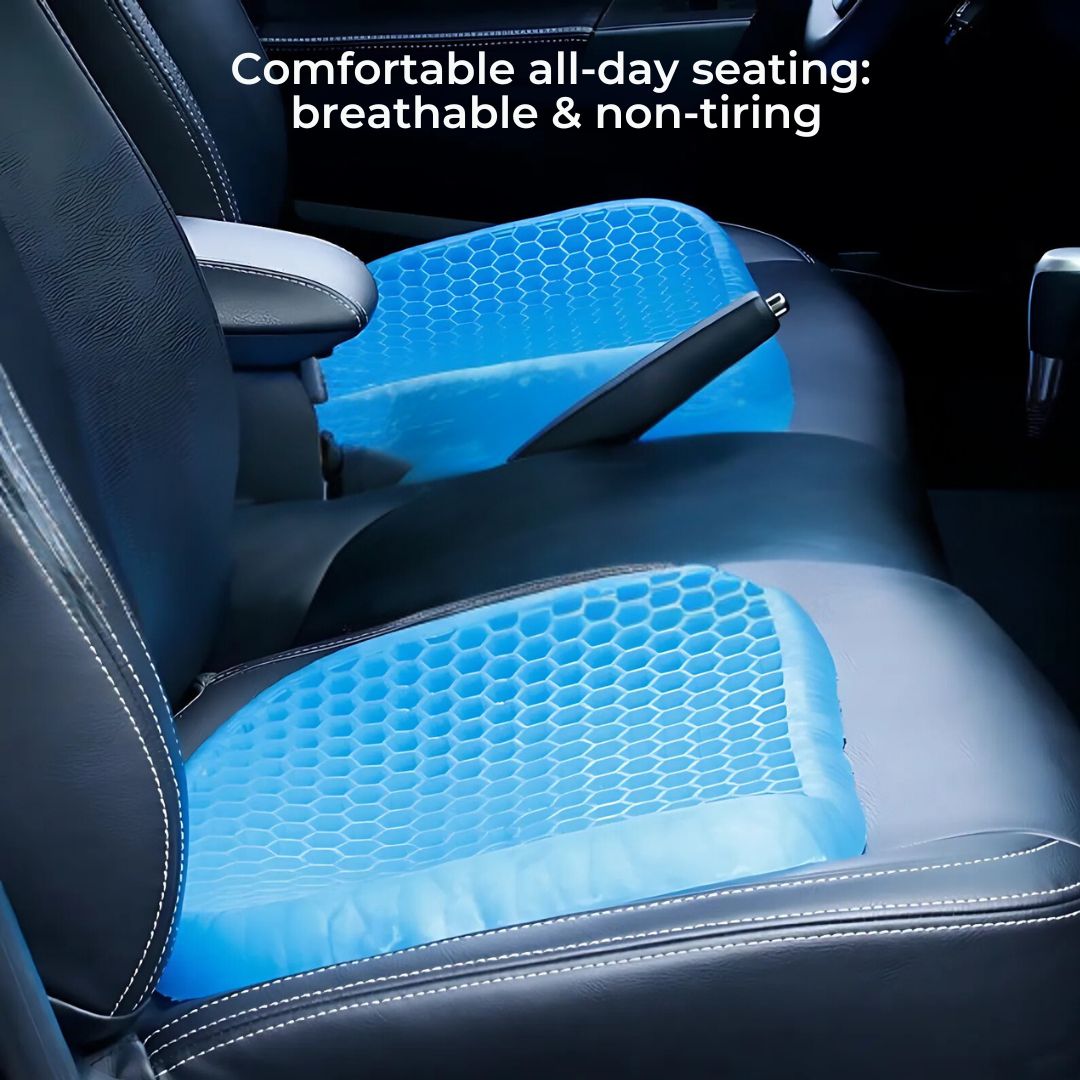 Orthopedic Gel Seat Cushion for Pressure Relief, Tailbone Pain & Lower Back Support - Ideal for Office Chair, Car & Wheelchair Use