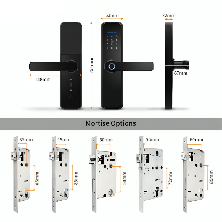 MysticGuard⢠| Keyless Smart Door Lock with Biometric Access | Secure Entry for Home & Office