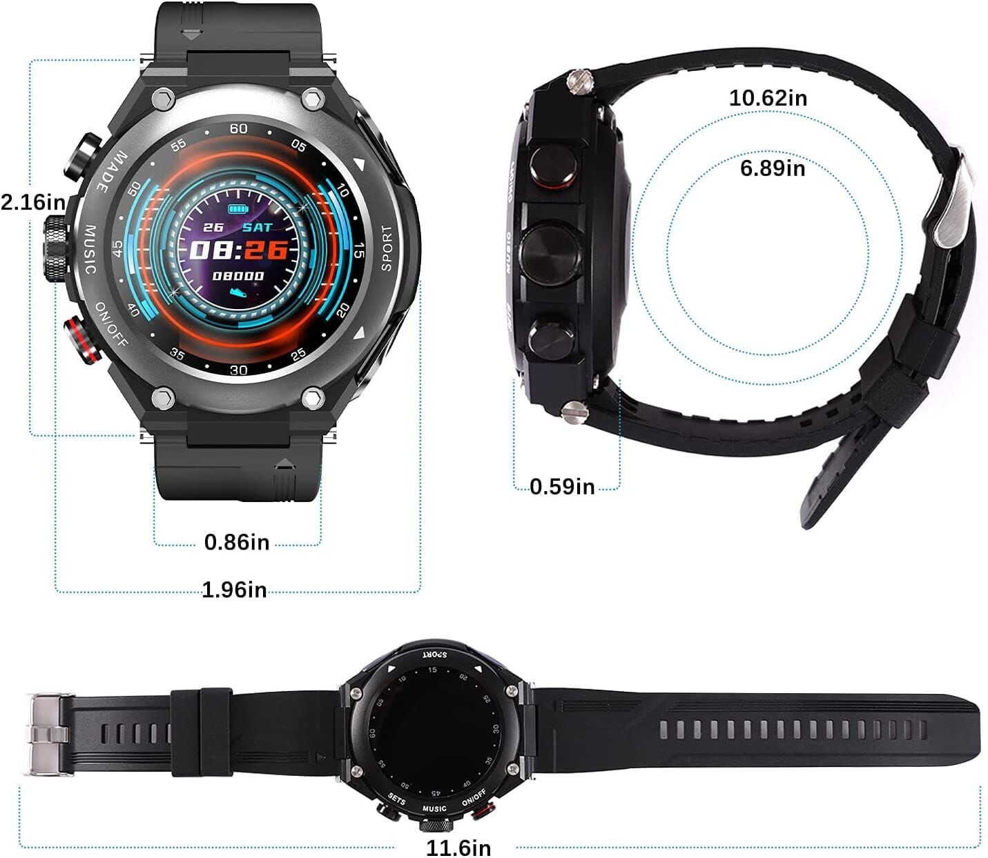 Pro Smartwatch w/ Earbuds