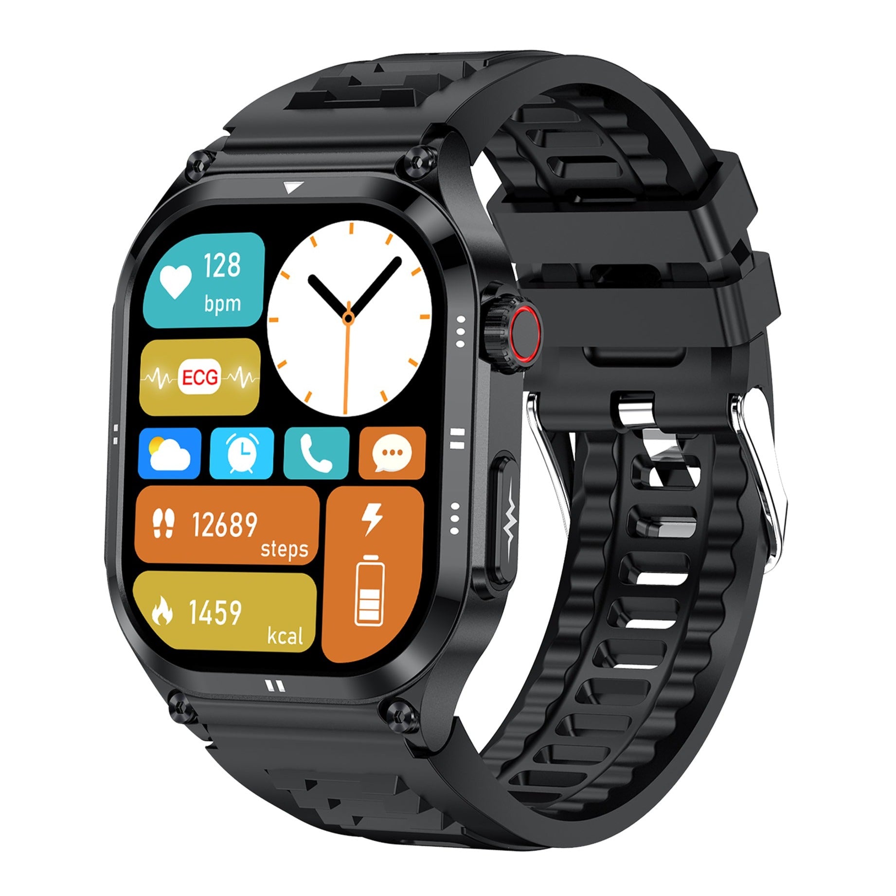 KH49 Outdoor ECG Health Smart Watch Blood Oxygen Pressure AMOLED HD Screen Bluetooth Calling SOS Emergency Call