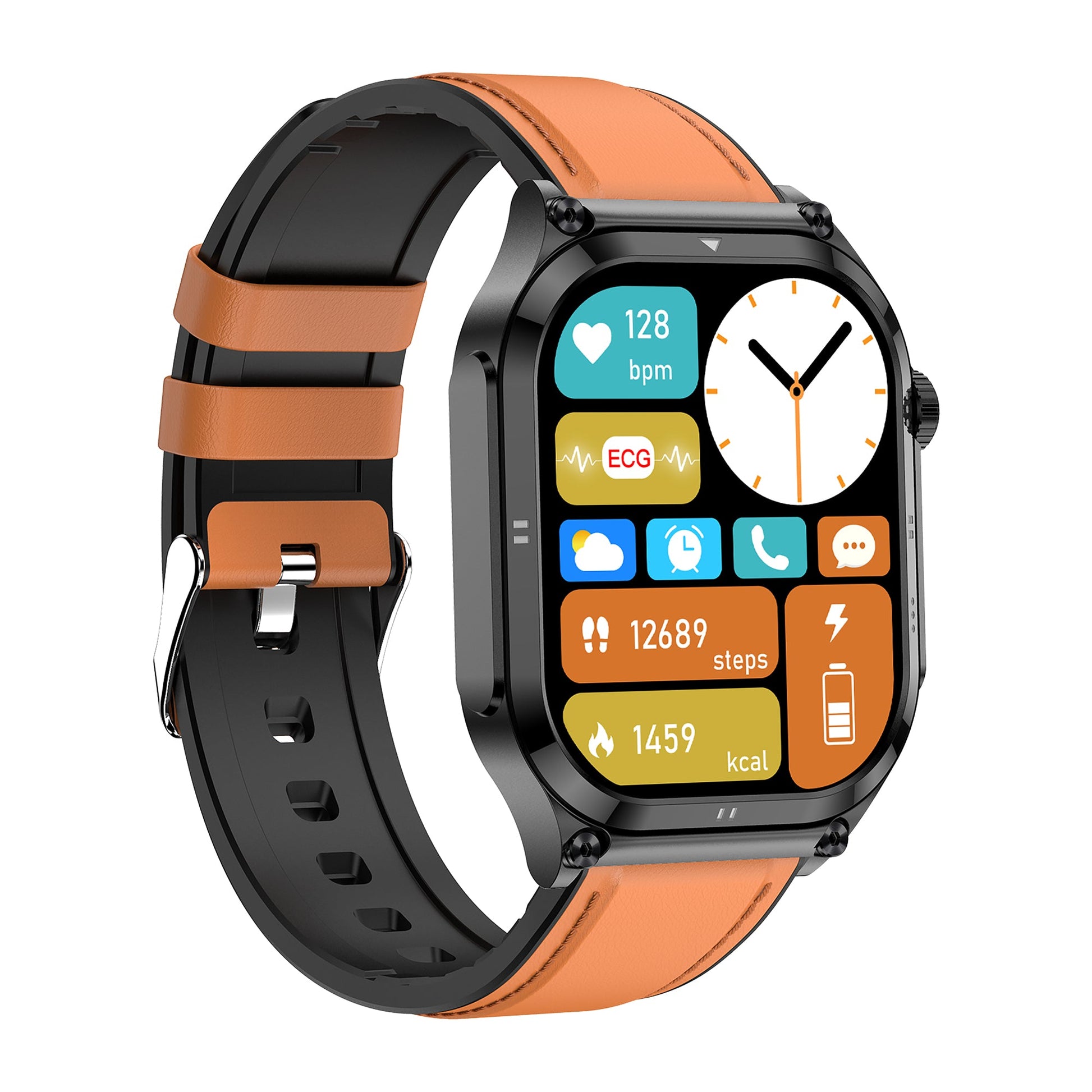 KH49 Outdoor ECG Health Smart Watch Blood Oxygen Pressure AMOLED HD Screen Bluetooth Calling SOS Emergency Call