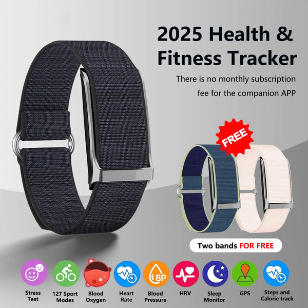 FitHop Health Activity & Fitness Tracker With BP+HR+SPO2+Sleep+GPS Tracker-No Monthly Subscription Fee