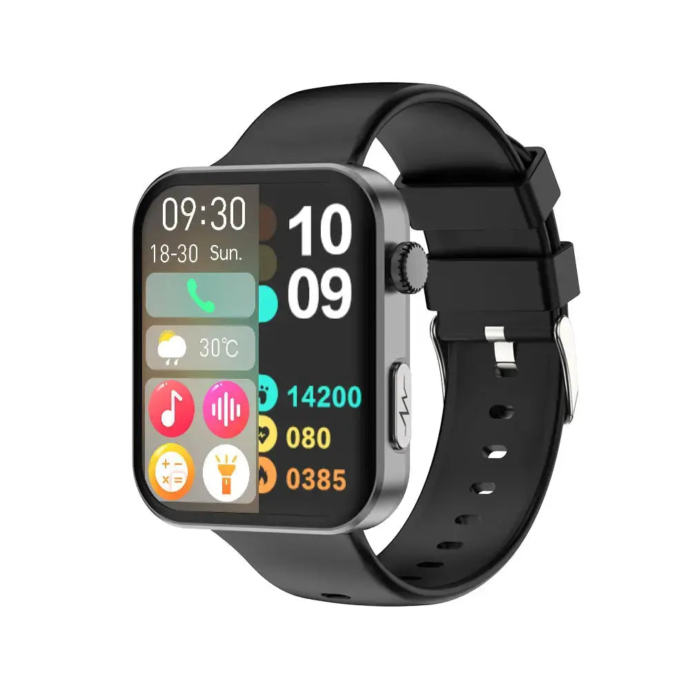 Health Smartwatch with BP+HR+ECG+ BG+SpO2+ SOS & blood analysis supports voice calls and fitness tracking??