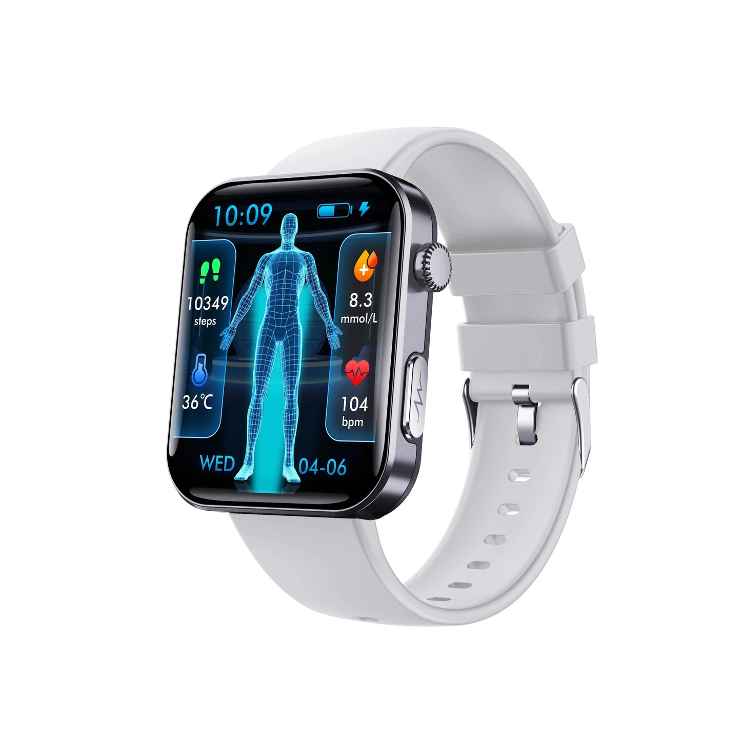 Health Smartwatch with BP+HR+ECG+ BG+SpO2+ SOS & blood analysis supports voice calls and fitness tracking??