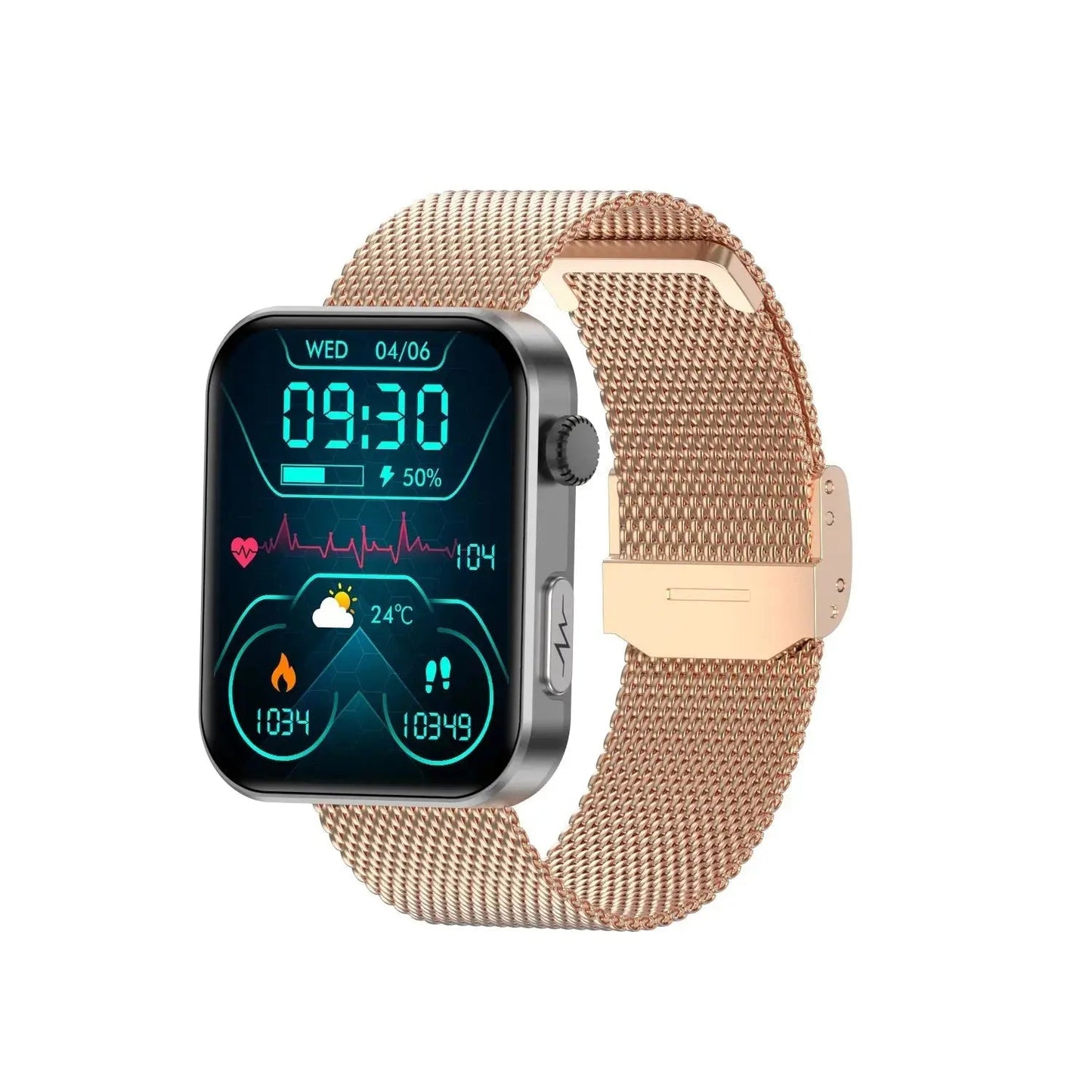 Health Smartwatch with BP+HR+ECG+ BG+SpO2+ SOS & blood analysis supports voice calls and fitness tracking??