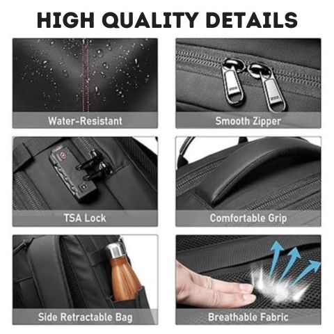 Vacuum Compression Backpack | Hassle-Free Air Travel and Storage | With Vacuum Sealer Bags for Easy Packing and Carry-On