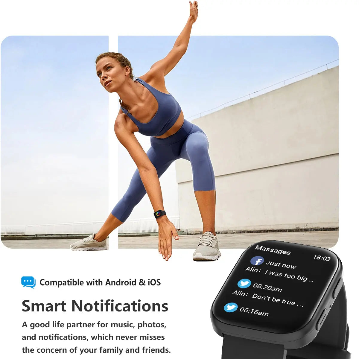 HM57 Health & Fitness Tracker 2024 (Answer/Make Calls), Smart Watch with HR+BP+SPO2 Monitor