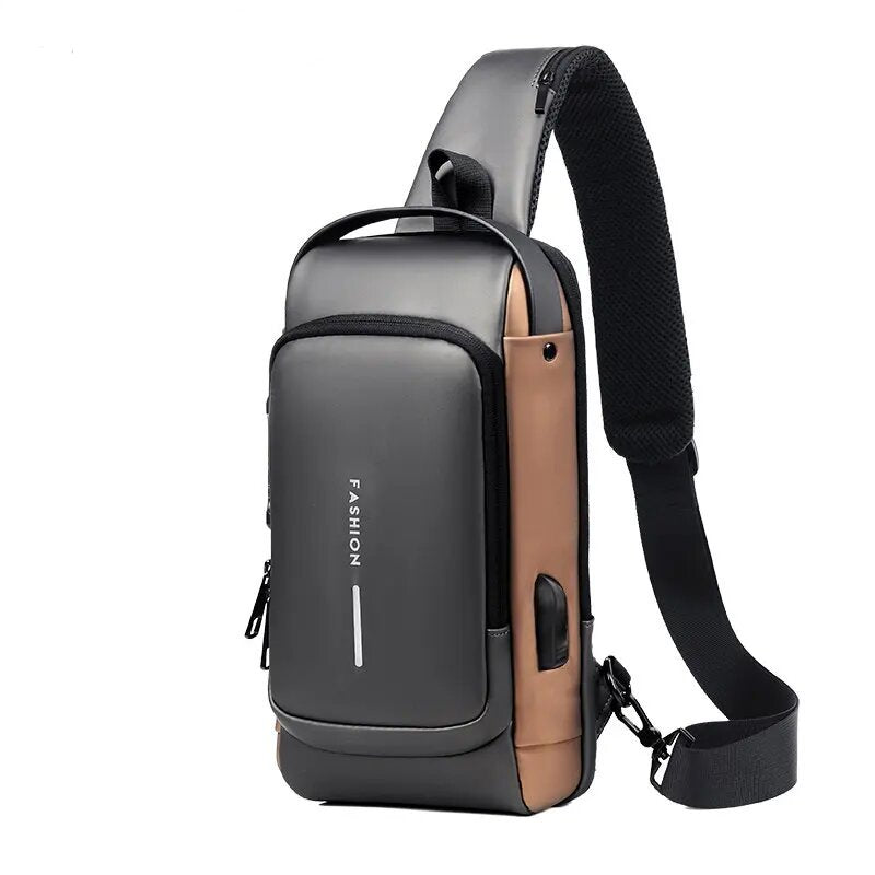 Men’s Bag with USB Charger – Anti-Theft Crossbody Chest Bag