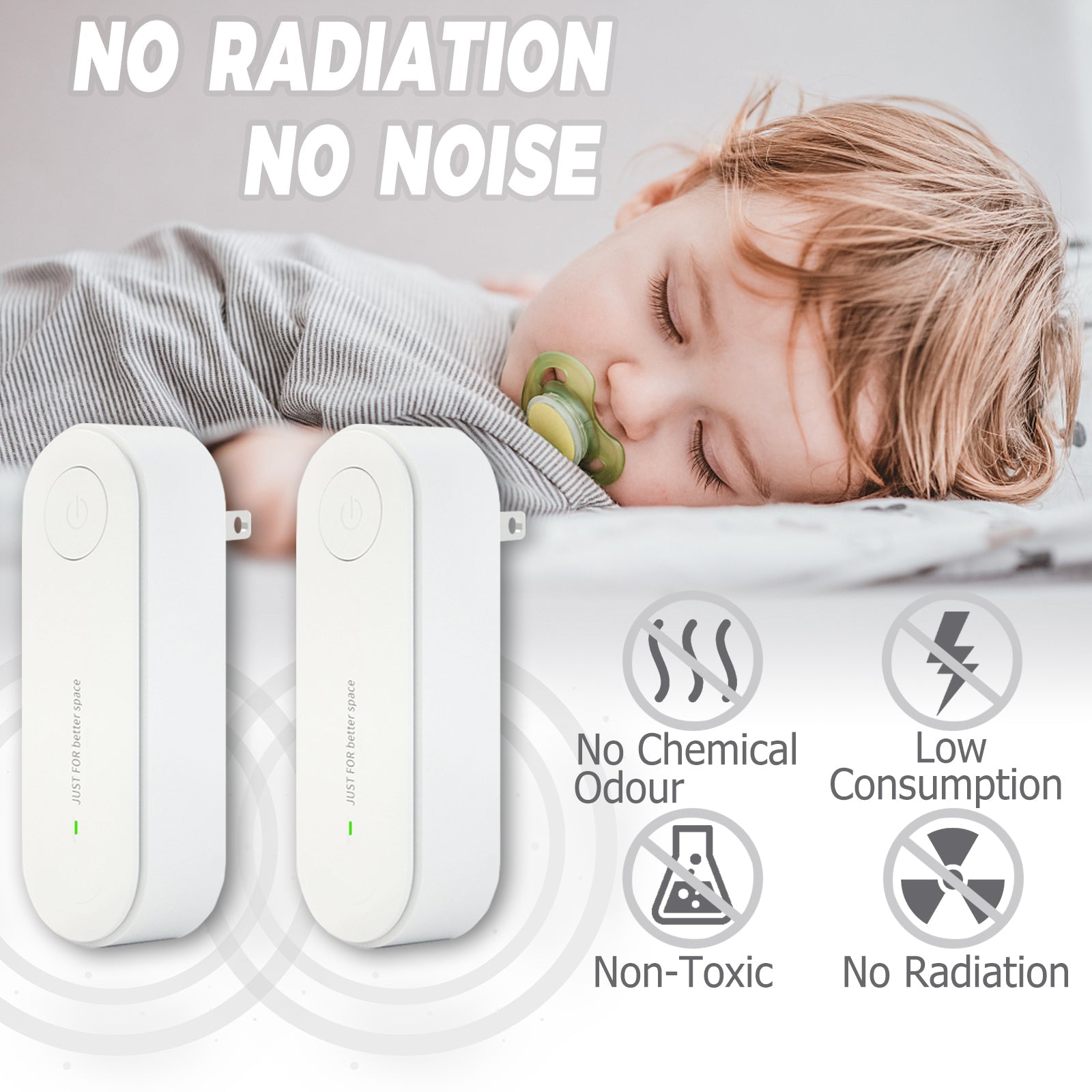 Pack of 2 Ultrasonic Insect Repellent Plug In Mosquito Repellent
