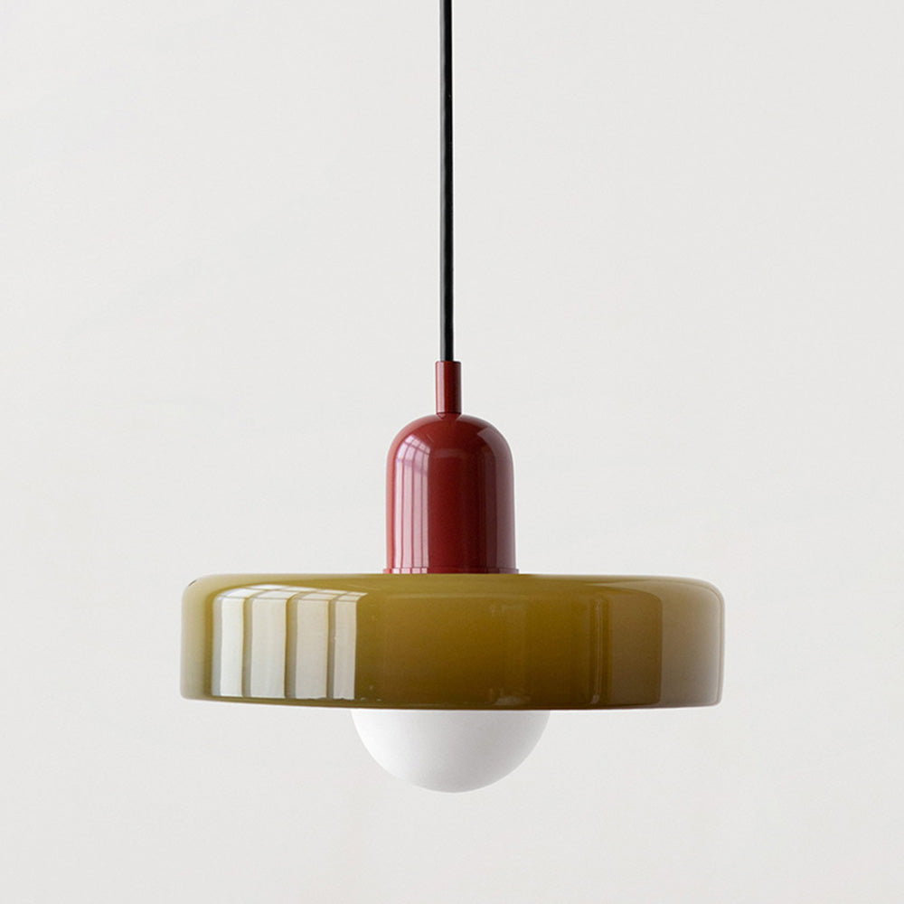 Scandi Bauhaus Pendant Light – Stylish Orange Ceiling Lamp for Contemporary Spaces