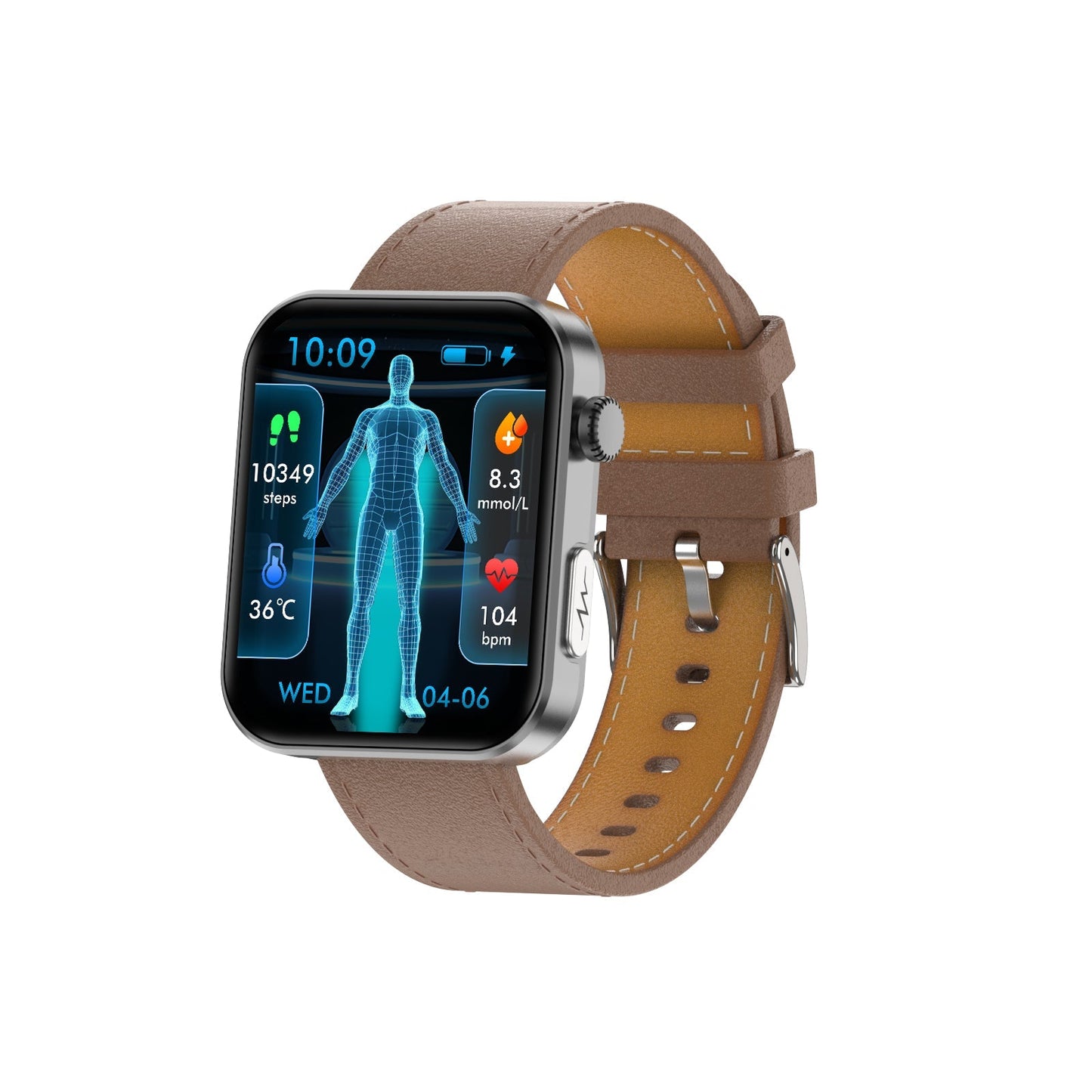Health Smartwatch with BP+HR+ECG+ BG+SpO2+ SOS & blood analysis supports voice calls and fitness tracking??