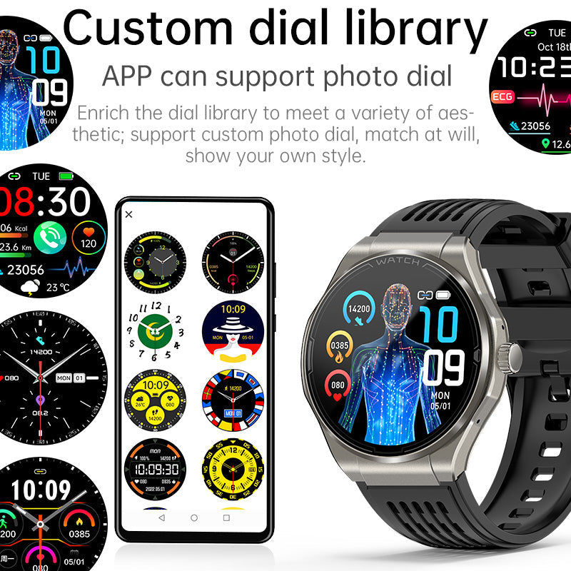 KHA2 AMOLED HD Screen Health Smart Watch ECG Uric ACID Blood Lipid Bluetooth Call