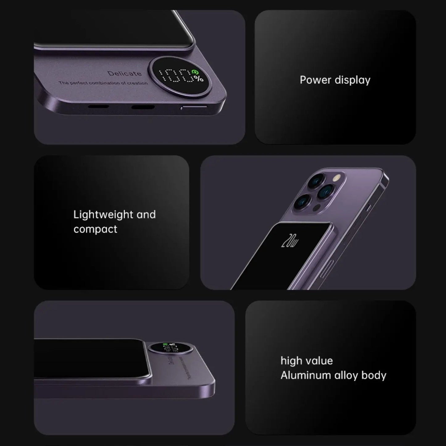 Sleek Magnetic Fast Charging Power Bank β Wireless, High-Capacity Backup Battery for All Devices
