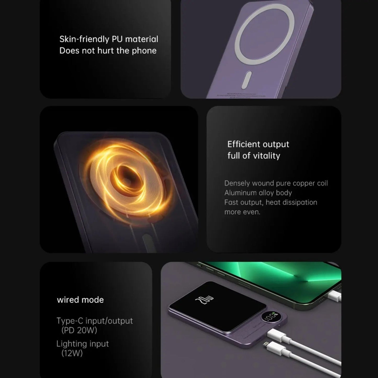 Sleek Magnetic Fast Charging Power Bank β Wireless, High-Capacity Backup Battery for All Devices