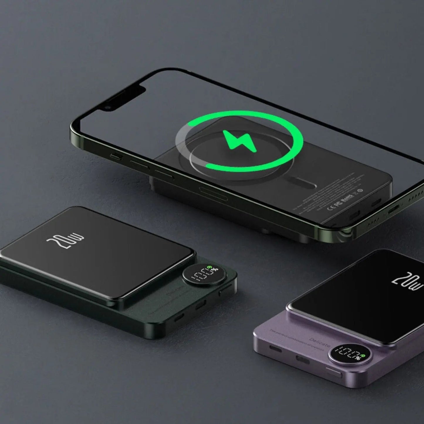 Sleek Magnetic Fast Charging Power Bank β Wireless, High-Capacity Backup Battery for All Devices