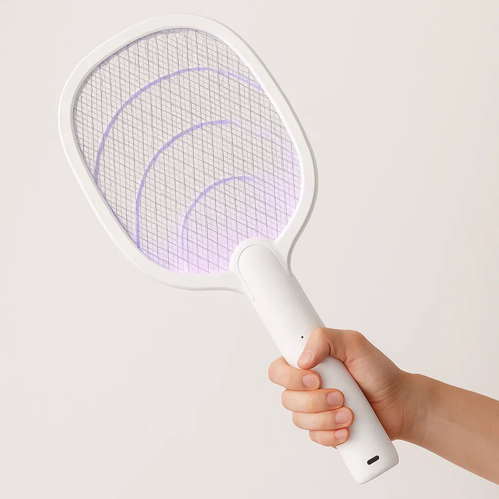 2-in-1 Electric Mosquito Swatter & Bug Zapper – 2500V USB Rechargeable Insect Killer Racket