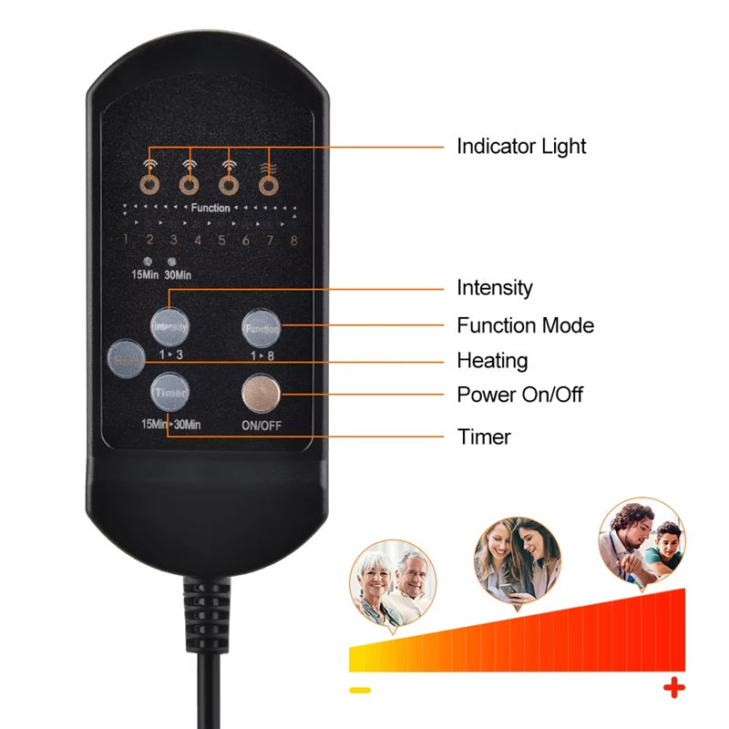 Electric Massage Chair Pad with Soothing Heat Therapy - Ideal for Home & Car