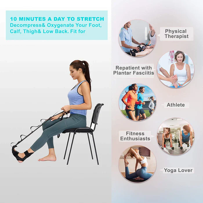 Leg Stretcher Strap For Foot, Calf, and Lower Back Pain Relief