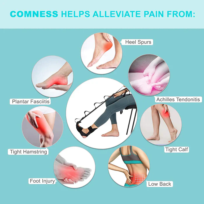 Leg Stretcher Strap For Foot, Calf, and Lower Back Pain Relief
