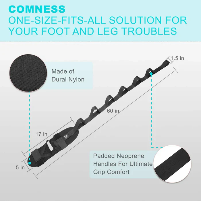 Leg Stretcher Strap For Foot, Calf, and Lower Back Pain Relief